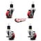 Service Caster 3'' Red Poly Wheel Swivel 1-7/8'' Expanding Stem Caster Set 2 Brakes, 4PK SCC-EX20S314-PPUB-RED-2-TLB-2-178 - alternate 4